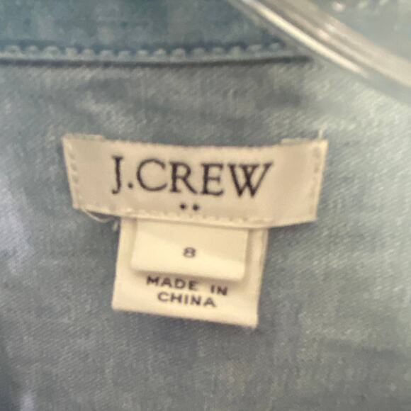 J. CREW FACTORY Top Women's Size 8 Sleeveless Denim Chambray Shirt Tie Waist - Picture 3 of 11